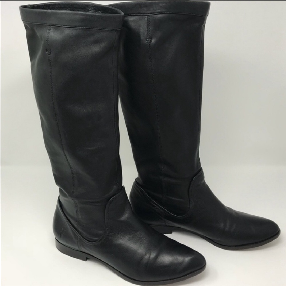 Frye Cindy Slouch Mid Calf Black Boots Size 8